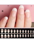 Ombre trumna Nep Nagels krótkie francuskie sztuczne paznokcie baleriny Gradient naciśnij na Takma Tirnak z Faux Ongles Autocolla