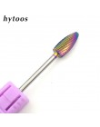 HYTOOS Blue & Rainbow wiertło do paznokci 3/32 "zadziory węglika wolframu Manicure bity akcesoria do wiertarek frez narzędzia do