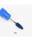 Niebieski wolfram okrągły płomień wiertło do paznokci frez z węglika Manicure ceramiczne wiertła maszyna elektryczna akcesoria d