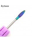 HYTOOS Blue & Rainbow wiertło do paznokci 3/32 "zadziory węglika wolframu Manicure bity akcesoria do wiertarek frez narzędzia do