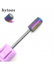 HYTOOS Blue & Rainbow wiertło do paznokci 3/32 "zadziory węglika wolframu Manicure bity akcesoria do wiertarek frez narzędzia do