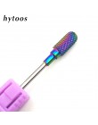HYTOOS Blue & Rainbow wiertło do paznokci 3/32 "zadziory węglika wolframu Manicure bity akcesoria do wiertarek frez narzędzia do