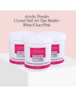 1 sztuk proszek akrylowy jasny różowy biały rzeźba kryształ polimer 3D tipsy Builder Manicure proszek akrylowy puder do paznokci