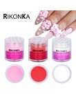 RIKONKA proszek akrylowy 3D tipsy Poly Gel Manicure do paznokci polski paznokci Glitter Builder krystaliczne białe puder do pazn