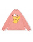 2019 jesień kobiety bluzy z golfem Pikachu nadruk bluzy Harajuku moda kawaii bluzki Cartoon Pokemon pary swetry