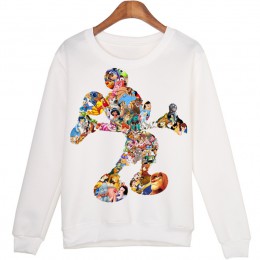 Harajuku Cartoon komiks Mickey drukowanie Joker Trend sweter bluza białe miłośników Kawaii kobiety Casual bluzy z długim rękawem