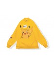 2019 jesień kobiety bluzy z golfem Pikachu nadruk bluzy Harajuku moda kawaii bluzki Cartoon Pokemon pary swetry