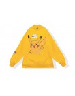 2019 jesień kobiety bluzy z golfem Pikachu nadruk bluzy Harajuku moda kawaii bluzki Cartoon Pokemon pary swetry