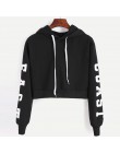 JAYCOSIN bluzy i swetry damskie litery z długim rękawem kobiet bluza z kapturem bluzki moda bluza w stylu casual moletom feminin