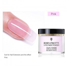 BORN PRETTY 30ml proszek akrylowy Carving Nail Polymer Tip Extension francuski różowy biały wyczyść samoprzylepne kryształki Nai