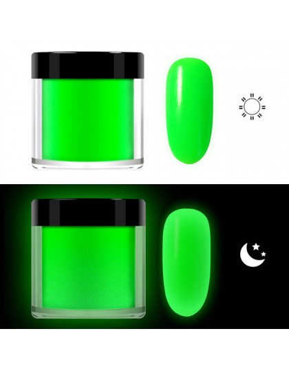 RIKONKA 10ML blask w ciemności nail art zanurzenie w proszku neonowy fosforyzujący proszek akrylowy do przedłużania rzeźbienia l