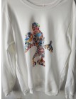 Harajuku Cartoon komiks Mickey drukowanie Joker Trend sweter bluza białe miłośników Kawaii kobiety Casual bluzy z długim rękawem