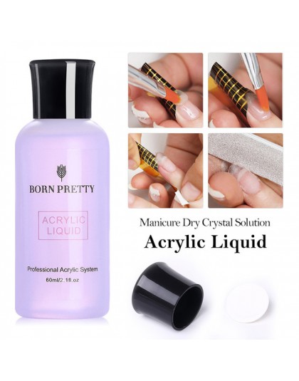 BORN PRETTY 60ml płyn do akrylu lakier do paznokci kryształ akrylowy proszek do manicure Carving Nail Art Extension Tool