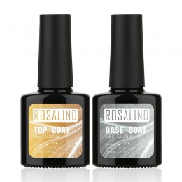 ROSALIND Top płaszcz podstawowy żelowy lakier do paznokci 2 sztuk/partia 10ml podkład Nails podkład Top coat żel hybrydowy lakie