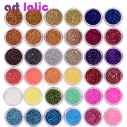 40 sztuk/zestaw do paznokci Glitter Mix kolorowe paznokcie sztuki drobny brokat w proszku pyłu lakier żelowy uv tipsy akrylowe p