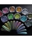Brokatowy, holograficzny pyłek do paznokci laserowe zanurzenie cekiny Pigment Nail Art gradientowe lustro chrom pył błyszczący p