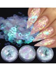 1 sztuk lustro motyl paznokci cekiny płatki gwiazda księżyc serce okrągły paznokci brokat pigment holograficzny dekoracja do man