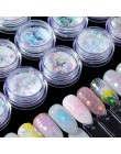 1 sztuk lustro motyl paznokci cekiny płatki gwiazda księżyc serce okrągły paznokci brokat pigment holograficzny dekoracja do man