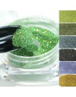 Holograficzny laserowy paznokcie z brokatem proszek pigmentowy gradientu zdobienie paznokci z efektem lustrzanym Chrome cekiny b