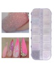 Pełne piękno 12 typ/pudełko olśniewający piasek paznokci Glitter pył efekt syreny AB kolorowy cukier drobny proszek Nail Art cek
