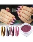 1 box Nail Glitter lustro w proszku super połysk Chrome Glitter różowe złoto srebro metaliczny pył Manicure tarcie do paznokci L