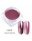1 box Nail Glitter lustro w proszku super połysk Chrome Glitter różowe złoto srebro metaliczny pył Manicure tarcie do paznokci L