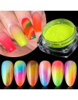 1box fluorescencyjny proszek pigmentowy Nail Art Glitter kolorowe Luminous zanurzenie Neon Flake żel pył DIY polski dekory BEYE0