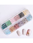1 przypadku mieszane 12 kolor nieregularne błyskotka Nail Art cekiny kolorowe płatek brokatowe etui na ozdoba do paznokci siatki