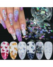 1 sztuk lustro motyl paznokci cekiny płatki gwiazda księżyc serce okrągły paznokci brokat pigment holograficzny dekoracja do man