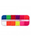 12 kolorów/zestaw fluorescencyjny Neon Pigment proszek do paznokci brokat pył Gradient 3D Ombre pigmenty Manicure paznokci dekor