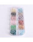 1 przypadku mieszane 12 kolor nieregularne błyskotka Nail Art cekiny kolorowe płatek brokatowe etui na ozdoba do paznokci siatki
