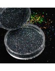 1g holograficzne brokatowe srebrne/czarne laserowe błyszczący brokat proszek pyłu DIY urocze Manicure paznokci dekoracje artysty