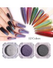 0.3g metaliczne paznokcie brokat lustro w proszku 12 kolorów srebrny Metal efekt srebrny paznokci pył żel UV Pigment Nail Art De