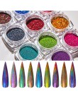 1g holograficzny proszek do paznokci brokat laserowe błyszczące ozdoby do paznokci wystrój Manicure Shining Chrome Pigment poler