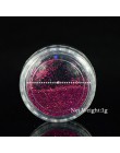 1g holograficzne brokatowe srebrne/czarne laserowe błyszczący brokat proszek pyłu DIY urocze Manicure paznokci dekoracje artysty