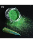 Brokatowy, holograficzny pyłek do paznokci laserowe zanurzenie cekiny Pigment Nail Art gradientowe lustro chrom pył błyszczący p