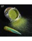Brokatowy, holograficzny pyłek do paznokci laserowe zanurzenie cekiny Pigment Nail Art gradientowe lustro chrom pył błyszczący p