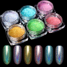 21 sztuk/zestaw brokatowy holograficzny pyłek do paznokci Shining cukier mieszane kolory paznokci brokat gorąca sprzedaż proszek