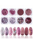 1 zestaw aluminium różowe złote cekiny Nail Art Glitter Flake Powder lakier żelowy uv paznokci błyskotka Mix dekoracja do manicu