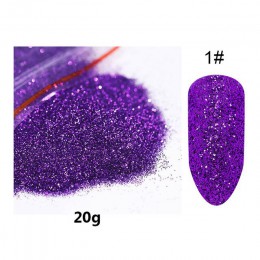 1 worek 20/5g proszek do paznokci Laser Shimmer błyszczące cekiny chromowany Pigment pyłu ail dekoracje artystyczne