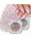 1Box holograficzny platynowy Nail Art Glitter Mix płatki świecący cekiny Manicure pył Laser srebrny złoto w proszku żel dekoracj