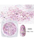 1 zestaw aluminium różowe złote cekiny Nail Art Glitter Flake Powder lakier żelowy uv paznokci błyskotka Mix dekoracja do manicu