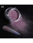 Brokatowy, holograficzny pyłek do paznokci laserowe zanurzenie cekiny Pigment Nail Art gradientowe lustro chrom pył błyszczący p