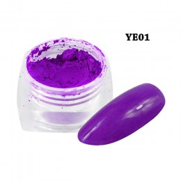 1box fluorescencyjny proszek pigmentowy Nail Art Glitter kolorowe Luminous zanurzenie Neon Flake żel pył DIY polski dekory BEYE0