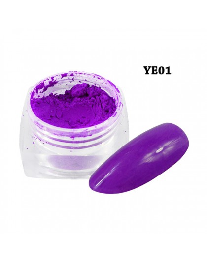 1box fluorescencyjny proszek pigmentowy Nail Art Glitter kolorowe Luminous zanurzenie Neon Flake żel pył DIY polski dekory BEYE0