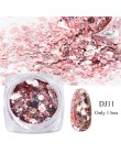 1 zestaw aluminium różowe złote cekiny Nail Art Glitter Flake Powder lakier żelowy uv paznokci błyskotka Mix dekoracja do manicu