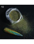 Brokatowy, holograficzny pyłek do paznokci laserowe zanurzenie cekiny Pigment Nail Art gradientowe lustro chrom pył błyszczący p