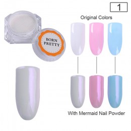 BORN PRETTY masa perłowa brokat w proszku błyszczące ozdoby do paznokci Pigment pyłu magia chrom ozdoby do paznokci do własnoręc