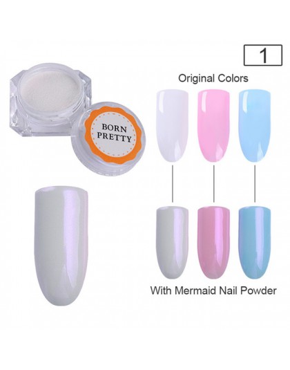 BORN PRETTY masa perłowa brokat w proszku błyszczące ozdoby do paznokci Pigment pyłu magia chrom ozdoby do paznokci do własnoręc
