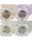 1Box holograficzny platynowy Nail Art Glitter Mix płatki świecący cekiny Manicure pył Laser srebrny złoto w proszku żel dekoracj